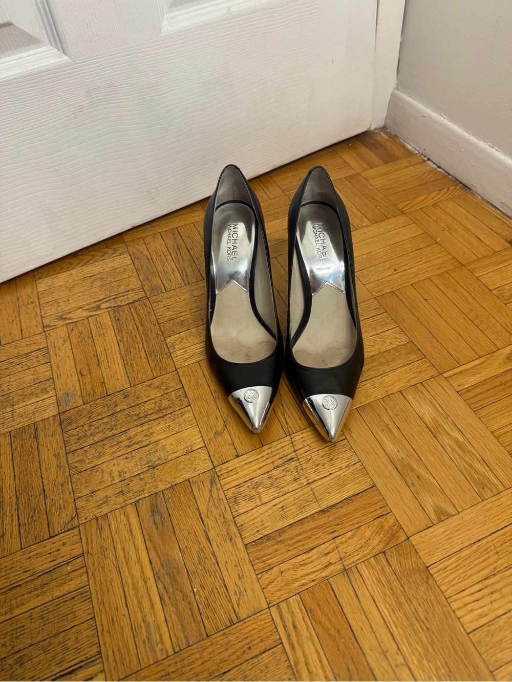 MICHAEL Michael Kors Black Pumps with Silver Toe Caps